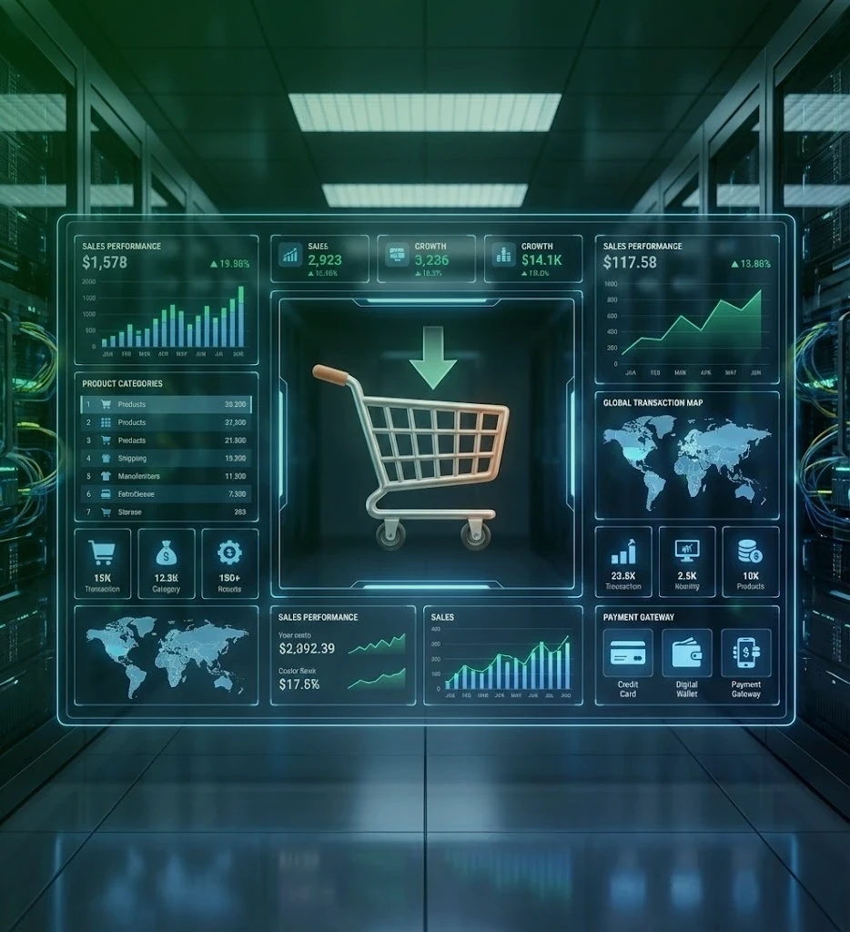 WooCommerce e-ticaret çözümlerini anlatan görsel